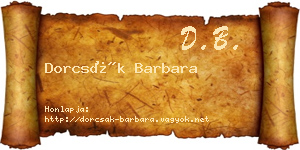 Dorcsák Barbara névjegykártya