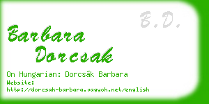 barbara dorcsak business card