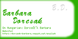 barbara dorcsak business card